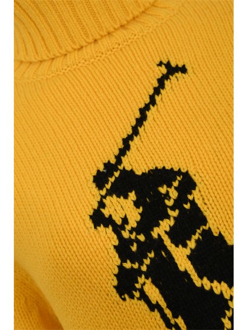 Maglione dolcevita in lana con intarsio Polo Giallo POLO RALPH LAUREN | 211978329001